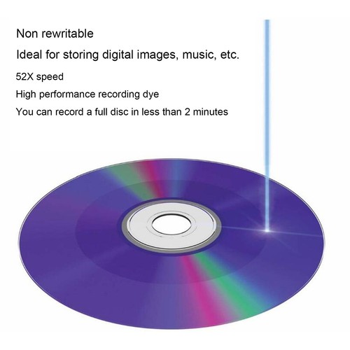 CD R Blank Discs 52X 700MB Recordable Disc CDs For Storing Digital Images Music - Afbeelding 7 van 12