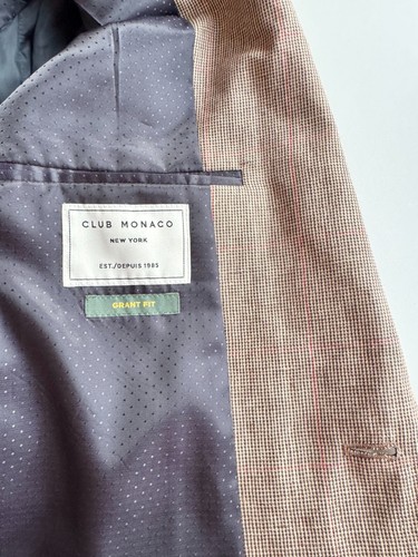 Blazer Abrigo Deportivo CLUB MONACO Grant Fit Marrón Lana Mezcla Lino, Talla 42L - Imagen 13 de 15