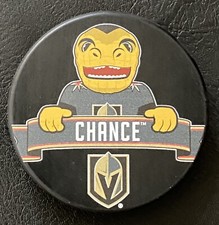 VEGAS GOLDEN KNIGHTS CHANCE MASCOT SOUVENIR PUCK