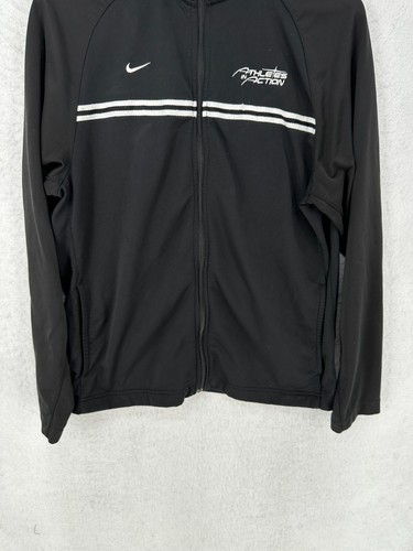 Nike Rio Track Jacket Mens Large Athletes in Action Black Striped Full Zip - Picture 3 of 15