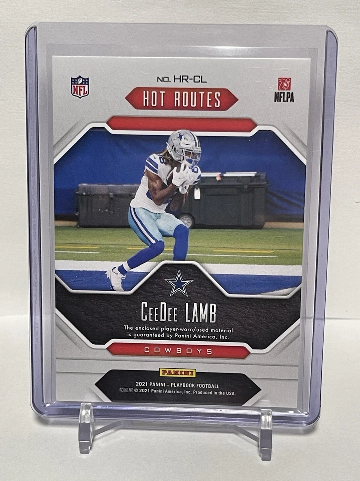 2021 Playbook Football, CeeDee Lamb, Hot Routes, Red /25, #HR-CL, (Aug 24', 10) - Image 2 of 2