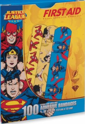 First Aid Wonder Woman, Superman, Flash Bandages 3/4 x 3'' - 100 count