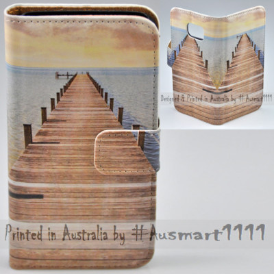For Samsung Galaxy Note Series- Boardwalk Theme Print Wallet Phone Case Cover