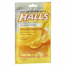 Mentho-Lyptus Cough Drops Sugar Free 25 Lozenges By Halls