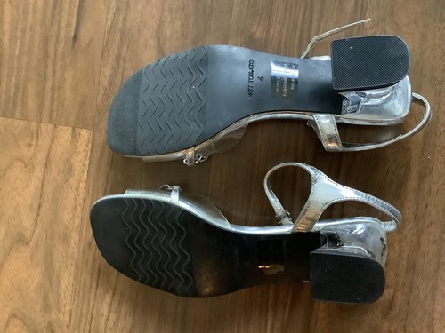 Pageant, Prom, Wedding shoes Size 4, Clear and Silver, EUC - Picture 5 of 6