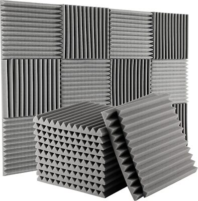 #ad #ad 12 96 PACK 12quot;X12quot;X1quot; Acoustic Foam Panel Wedge Studio Soundproofing Wall Tiles $65.99
