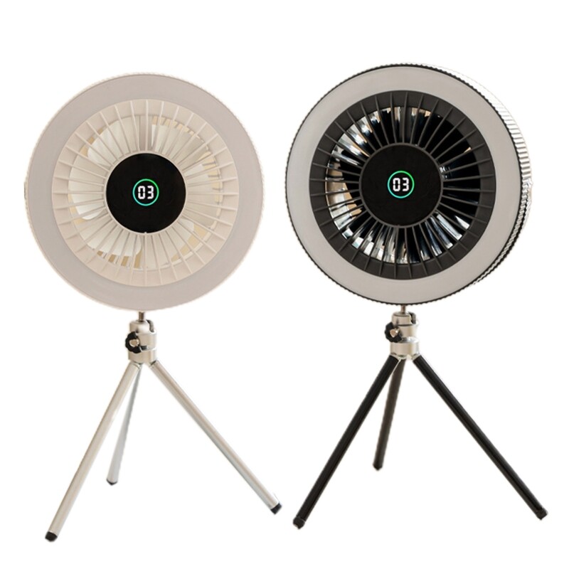 Remote Control Fan Rechargeable Electric Fan For Outdoor Camping LED Cooler-image