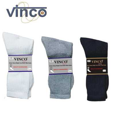 #ad #ad 3 6 12 Pairs Men#x27;s Plain Solid Sports Athletic Work Crew Socks Size 9 11 10 13 $7.99