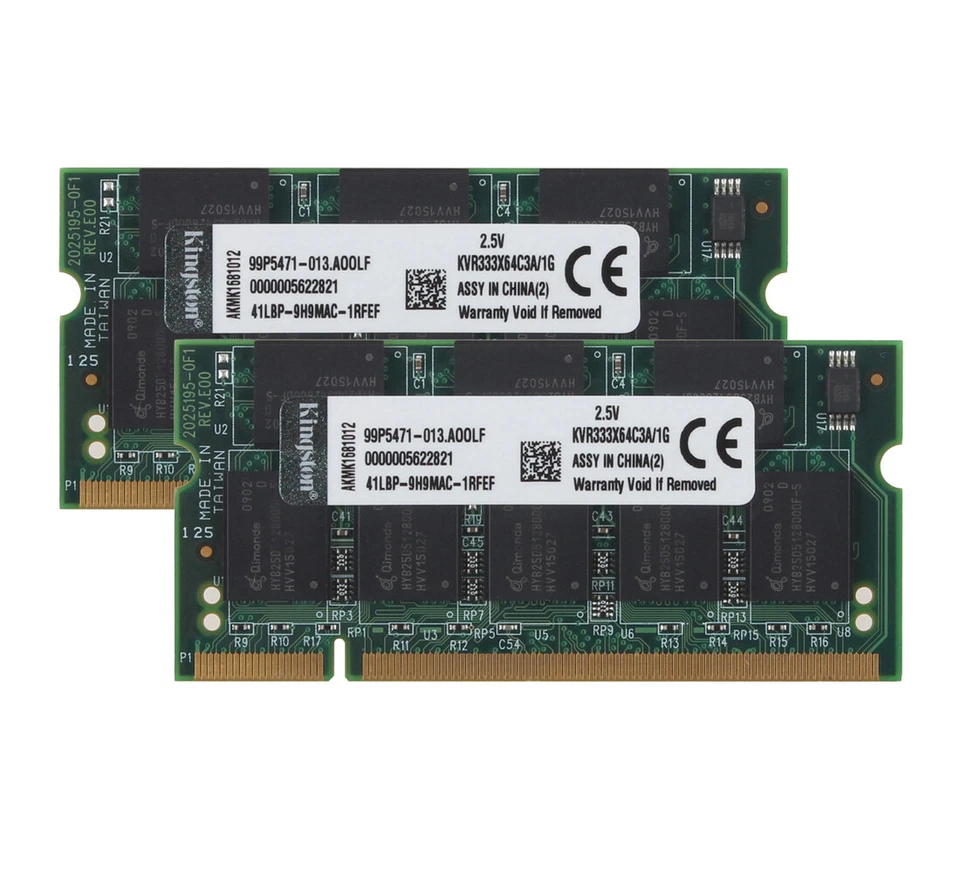 10GB (10x 1GB) Kingston RAM PC-2700 2Rx8 Laptop Memory SODIMM Intel DDR 333Mhz - Image 2 of 4