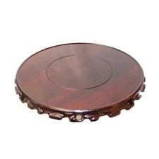 Chinese Brown Wood Handmade Round Table Top Stand Display Easel 5.75" ws818C