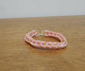 Rainbow Loom Rubber Bands Fishtail Necklace Bracelet Pink And Gold Star Ebay