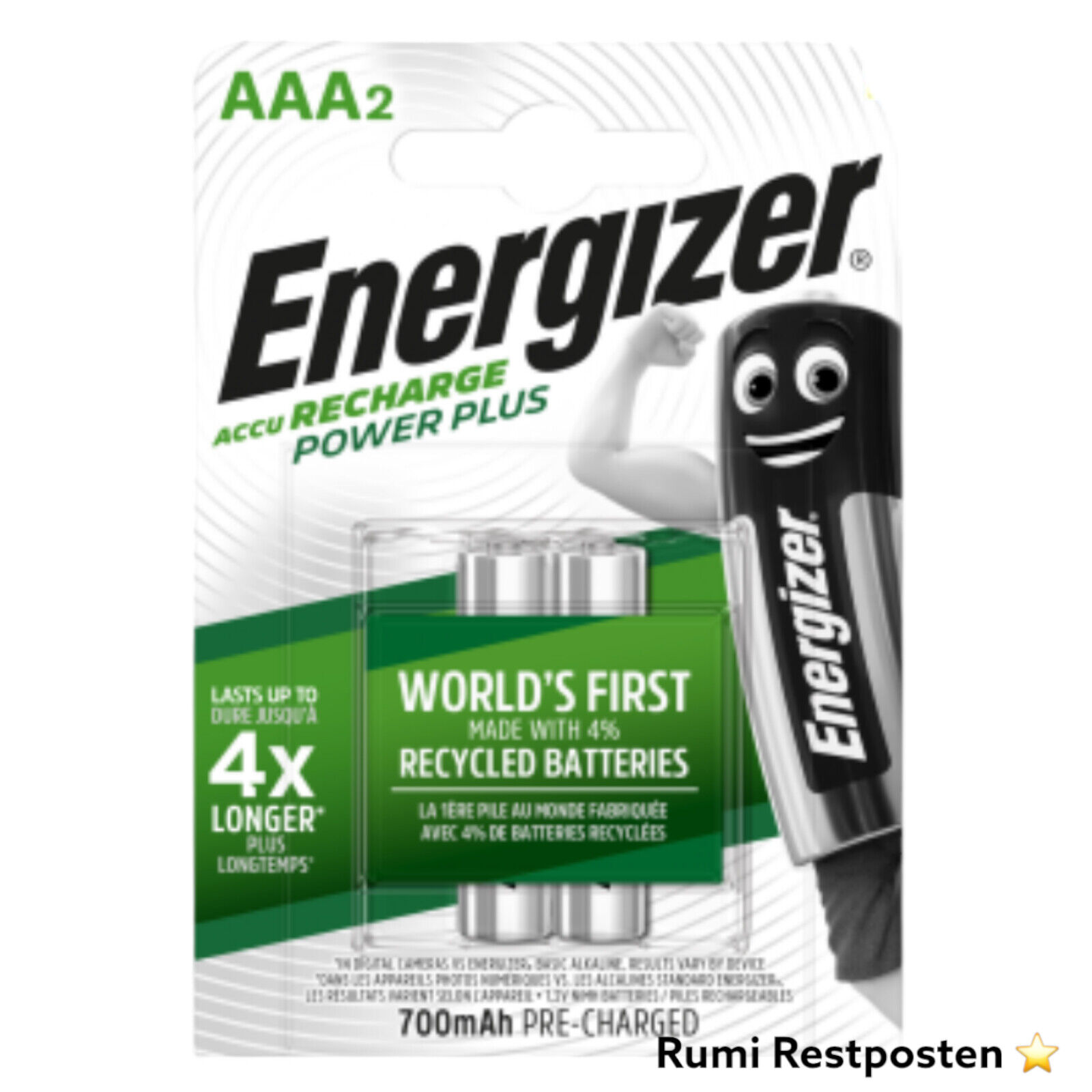 Thumbnail - Energizer Recharge Extreme Aaa 800 Mah Akku Nimh Micro Hr03