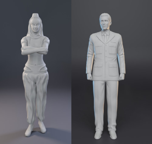 I Dream of Jeannie Set 2 Figure Stampate in 3D Jeannie e Major Nelson (1:18) - Foto 1 di 1