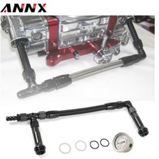 6an Braided Dual Feed Carb Fuel Line Double Pump For 4150 Holley Carburetor
