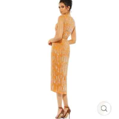 mac duggal beaded sleeveless midi sheath dress ABSTRACT DRESSSize 16 NWT Military Uniform Air Force this midi Color:Pale Pistachio short sleeve midi dress