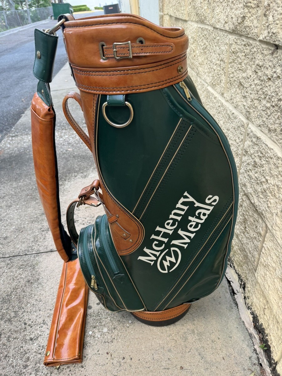 Vintage Rare Burton McHenry Metals Brown Green Golf Bag Made Vintage Rare Burton McHenry Metals Brown Green Golf Bag Made