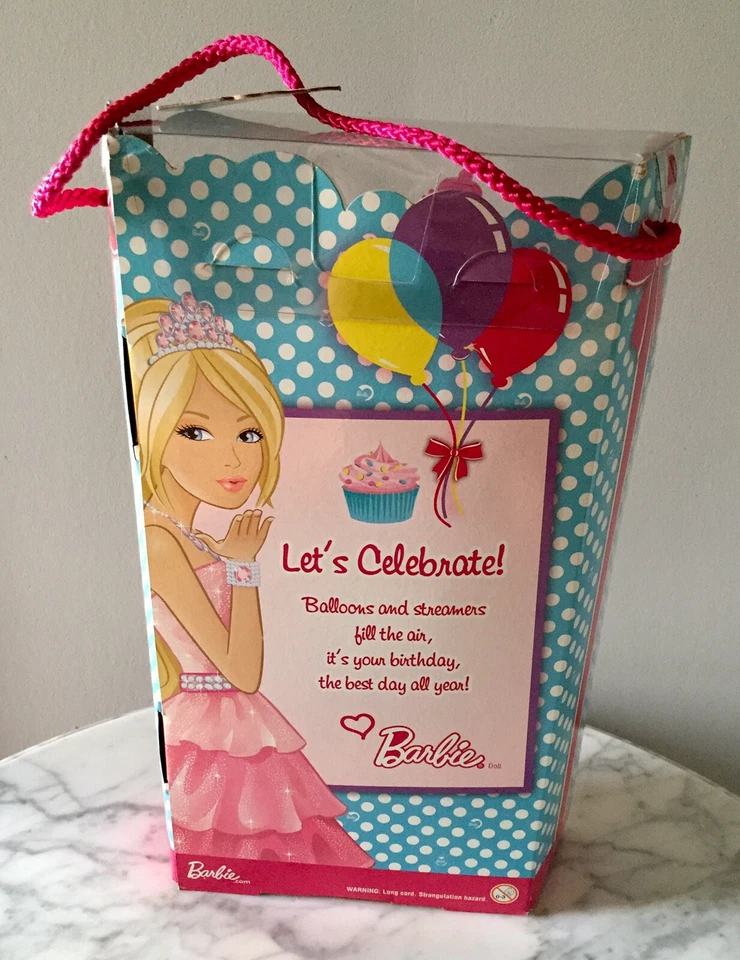 Raro Mattel 2011 Feliz Cumpleaños Tiara Barbie Muñeca Tiara Para Ti Princesa Globos Foto 3 de 4