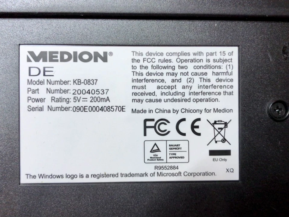 Medion KB-0837 Tastatur - Image 2 of 2