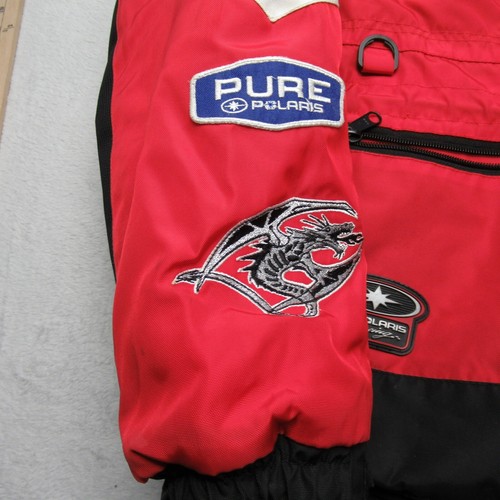 Polaris Snowmobile Jacket Men Medium Red Insulated Waterproof Heavyweight VTG - Picture 5 of 19