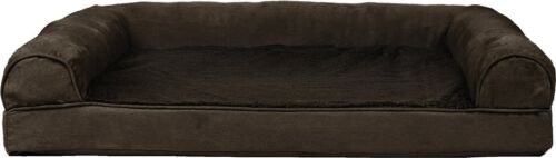 FurHaven Plush & Suede Orthopedic Sofa Cat & Dog Bed, Espresso-Super Discounts