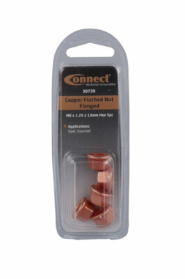 Connect 30739 Kupfer Blitzmutter Flansch M8 x 1,25 x 13 mm Sechskant 5 Stück