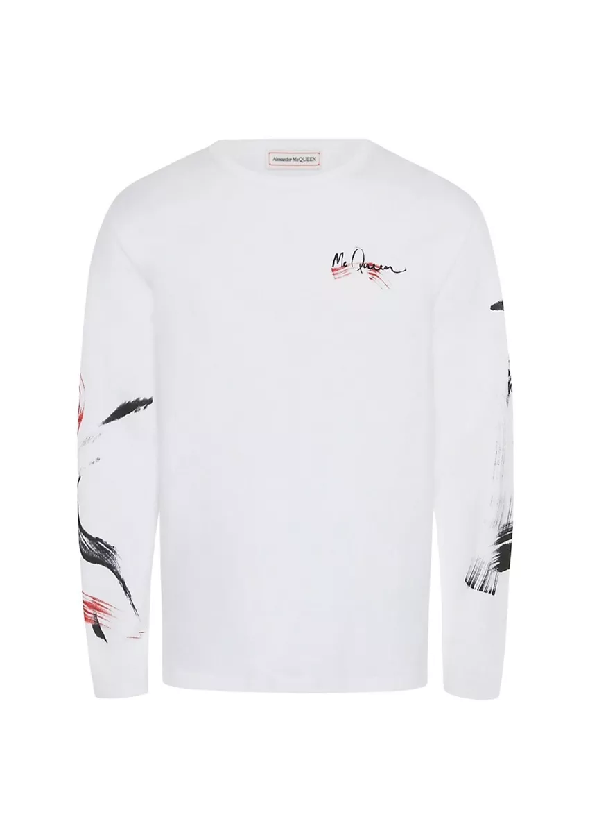 Alexander McQueen Brushstroke Long-Sleeve T-Shirt size XL