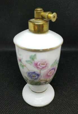 Vintage I. Rice Porcelain Perfume Bottle Atomizer Hand Painted Made In Japan