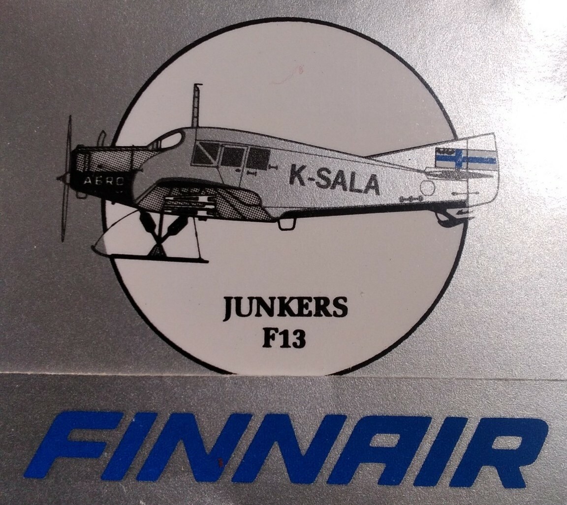 FINNAIR Airlines Junkers F13 Matchbook Vintage NOS Rare VHTF