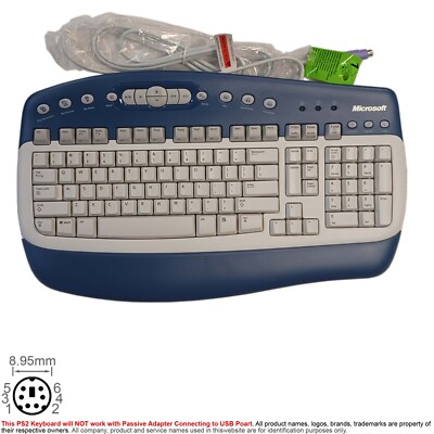 Keyboard PS/2 6-Pin PS2 PSII Microsoft Multi Media K49-00022 MultiMedia KB-0168