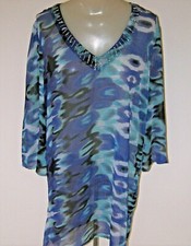 Bathing Suit Cover Up Floral Tunic Size Medium CZ Cover-Ups FLAW - See Below