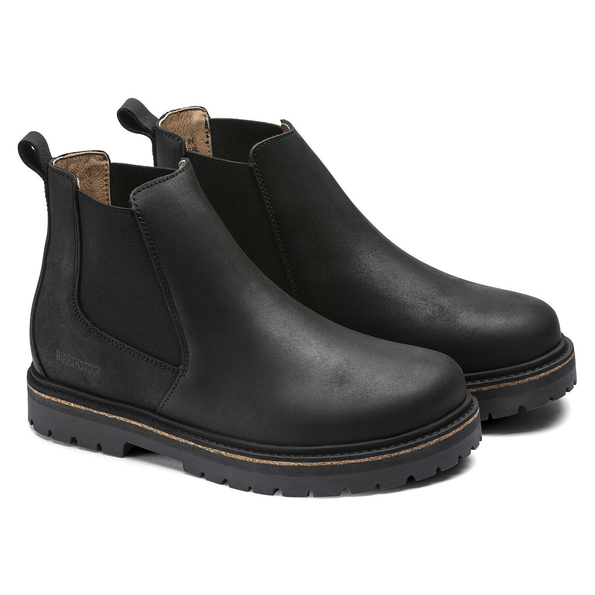 BIRKENSTOCK STALON WOMEN BLACK OILED LEATHER CHELSEA BOOTS