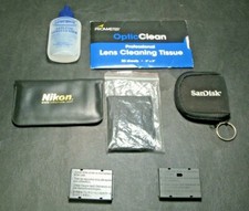 Nikon Camera kit 2 Battery Covers SD Card Holder Anti Fog Lens Cleaner  Sheets
