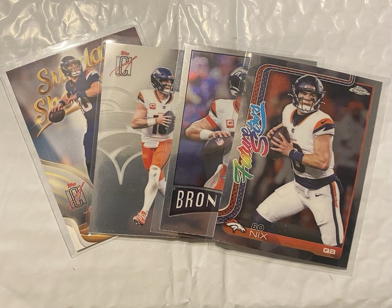 Topps Chrome/Signature Class Bo Nix Broncos Rookie 4 Card Lot FS-15 SS-15
