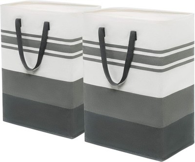 Großer Wäschekorb Set in Grau, 75 L Kapazität, Modernes Design, Faltbar