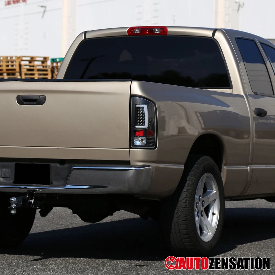 Fit 2002-2006 Dodge Ram 1500 2500 3500 Black LED Tail Lights Rear Brake Lamps Foto 4 de 4