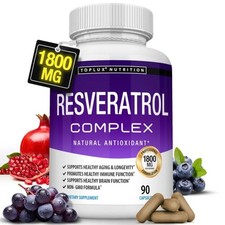 Toplux Resveratrol 1800mg Complex   Natural High Potency Antioxidant