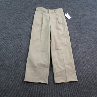 WEDOOKS. Pants Womens M Beige Twill CottonBlend Dress Pleated Relaxed 29x26* NWT
