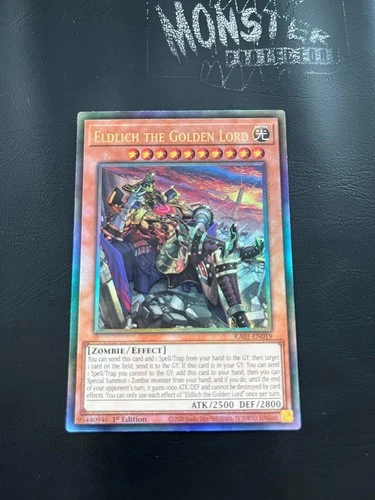 YUGIOH ELDLICH THE GOLDEN LORD ULTIMATE RARE RA01-EN019 ALT ARTWORK 1ST EDITION