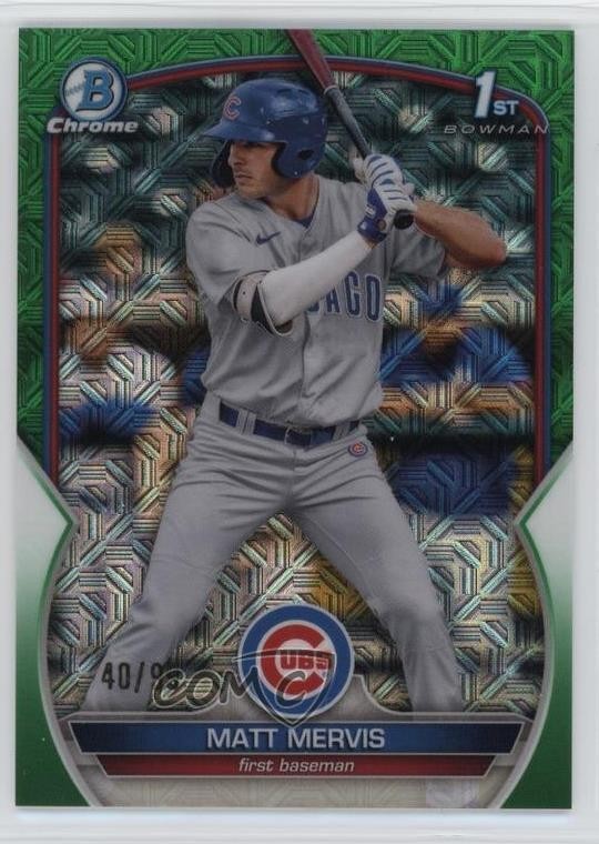 2023 Bowman Mega Box Green Mojo Refractor 40/99 Matt Mervis #BCP-74 16kt