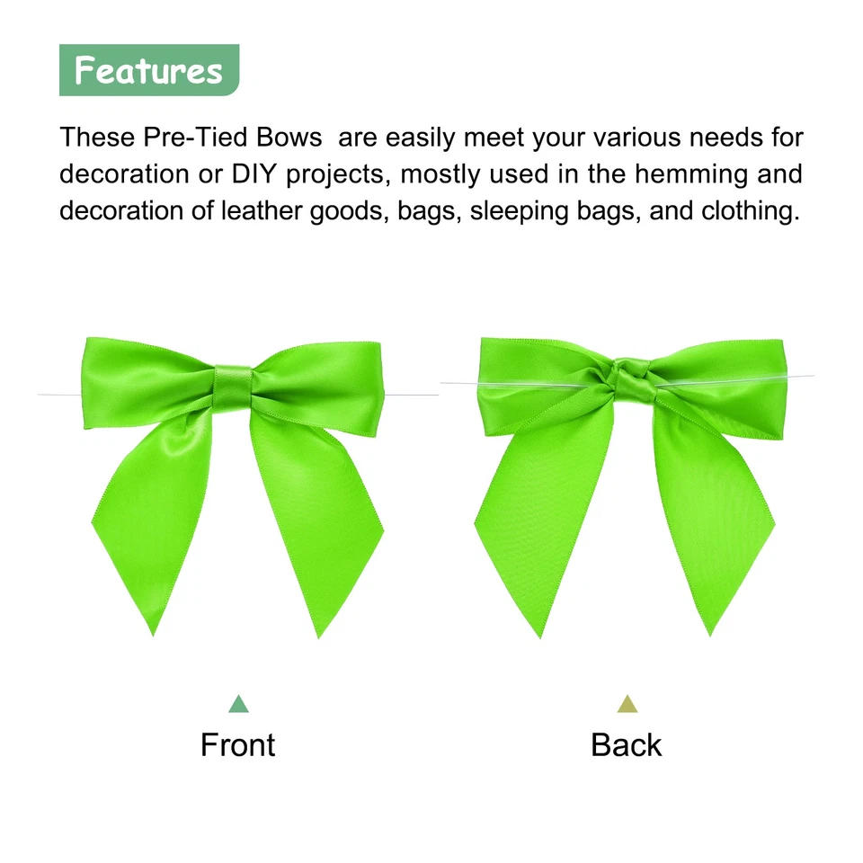 30 piezas arcos preatados arcos de cinta de satén 4,5" lazos torcidos arcos de regalo verde brillante Foto 3 de 4