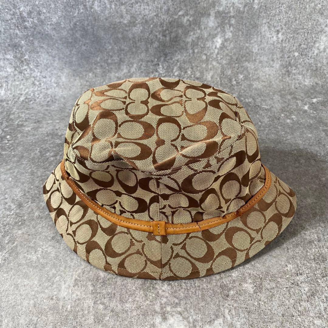 Coach Signature Jacquard Bucket Hat Women's Fashion Accessory Auth thumbnail 4