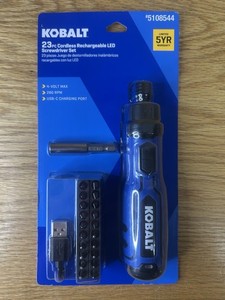 Kobalt 23 pc. Cordless Rechargeable 4V LED Screwdriver Set