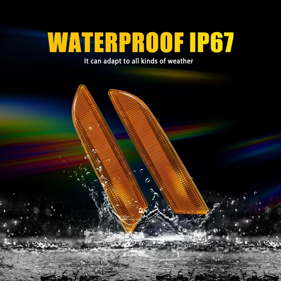 2-20X Front Bumper Side Marker Lights Amber Len For 2004-2008 Chrysler Crossfire - Imagem 3 de 4