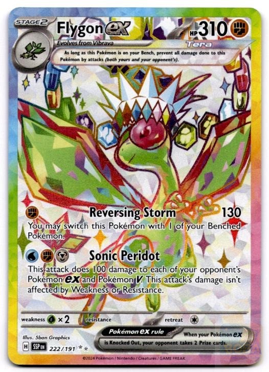 Flygon ex 222/191 Ultra Rare Surging Sparks Pokemon Near Mint