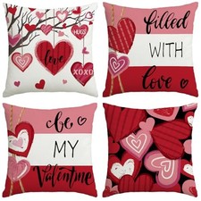 s Decorations-Pillow Covers 18x18 Set of 4, 18" x 18" Pack of 4 Valentine