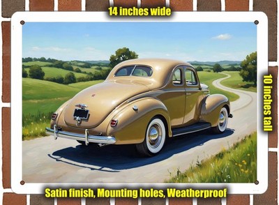 Metal Sign - 1940 Ford Deluxe Coupe 3 Oil Painting - 14x10