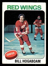 1975 TOPPS BILL HOGABOAM 67 VG HOCKEY DETROIT RED WINGS