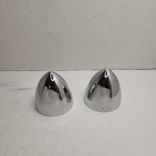 Set Of 2 Bolt On Chrome Bullet Center Caps 3 Tall X 3 Diameter. Metal. Set Of 2 Bolt On Chrome Bullet Center Caps 3 Tall X 3 Diameter. Metal.