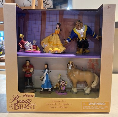 Disney Parks Beauty Beast Belle Gaston Lumiere 7 pc Figurine Figure Playset NEW