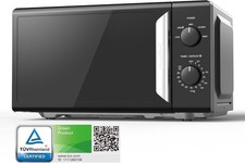 COMFEE' 19L 700W Black and Mirror Mini Microwave Oven, Compact Design, InverTech